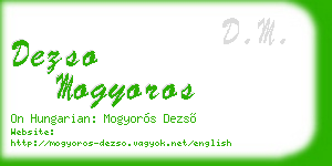 dezso mogyoros business card