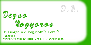 dezso mogyoros business card